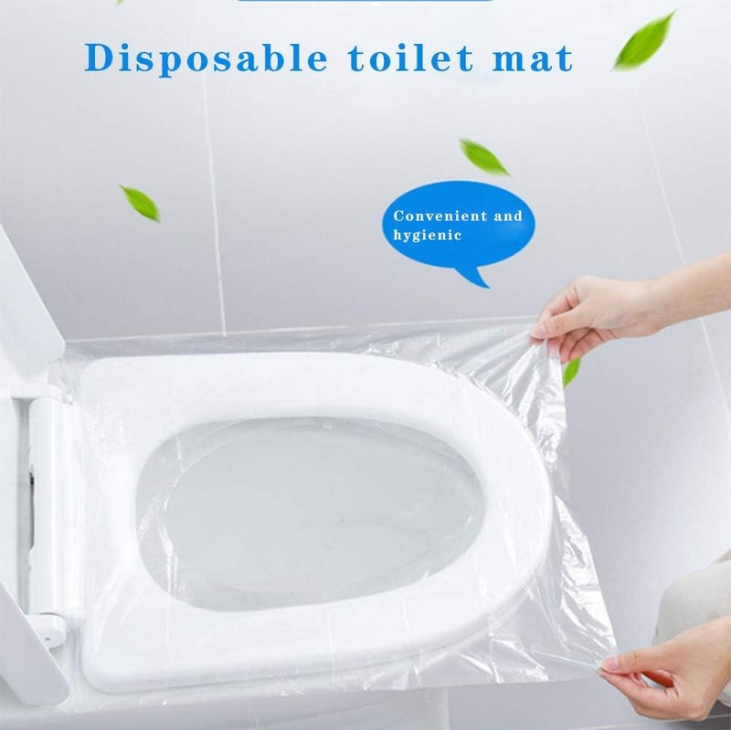 EGV-50 Pieces Disposable Plastic Toilet Seat Cover Waterproof, WC Cushion Toilet Cushion for Baby Pregnant Mom, Independent Packaging Suitable for Travel - Image 4
